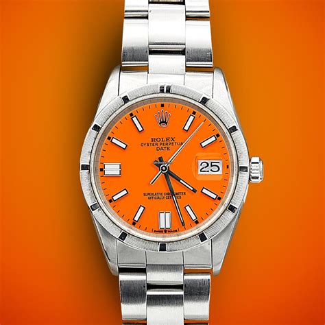 rolex green and orange|Rolex oyster perpetual orange dial.